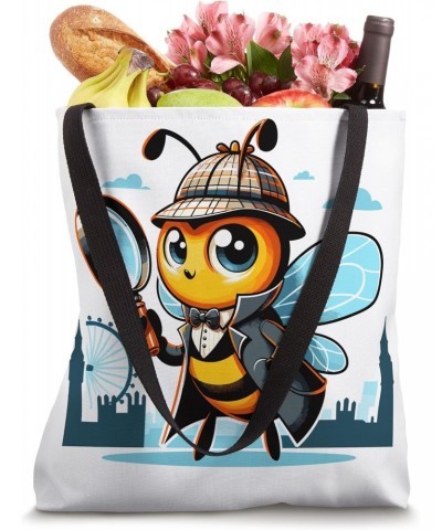 Funny Detective Bee in London Beekeeping Adventure Tote Bag $10.00 Totes