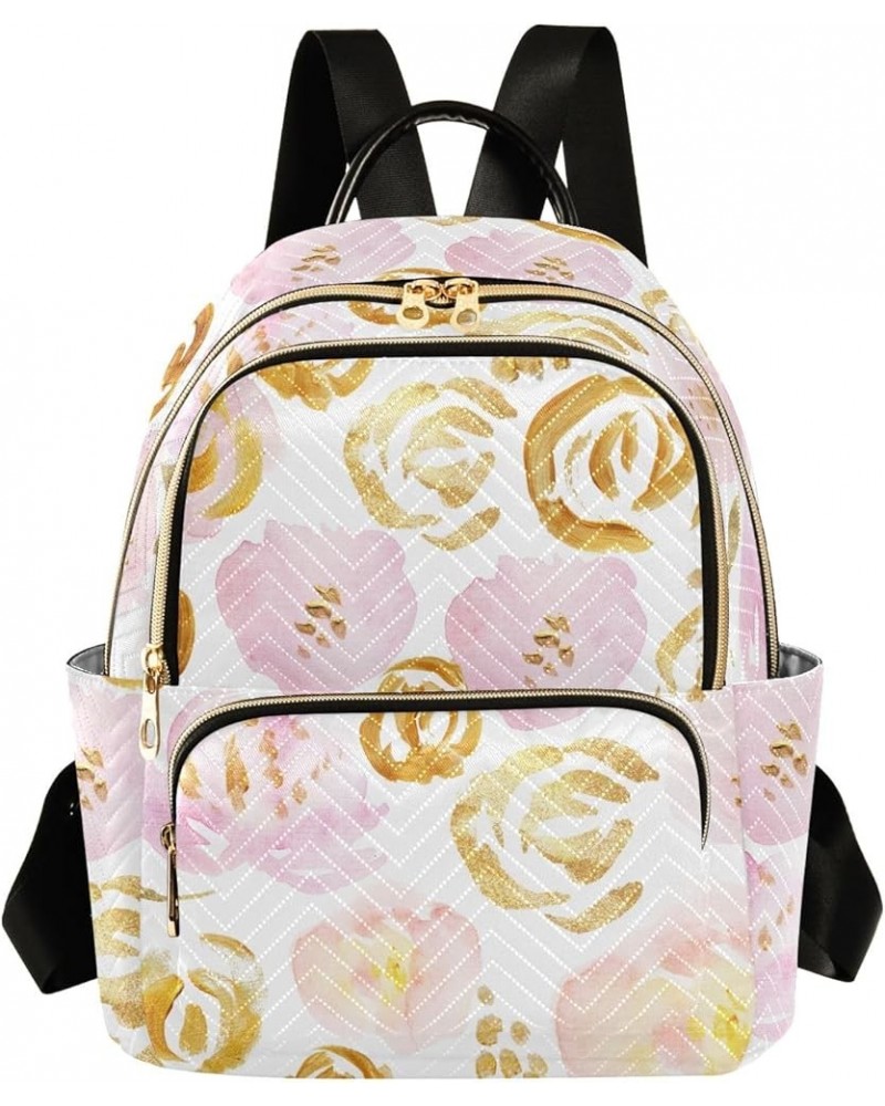 Mini Backpack Purse for Women Lightweight Girls Small Size Rose Gold Floral School Teens College Traveling Small $17.15 Backp...