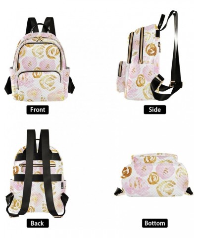 Mini Backpack Purse for Women Lightweight Girls Small Size Rose Gold Floral School Teens College Traveling Small $17.15 Backp...