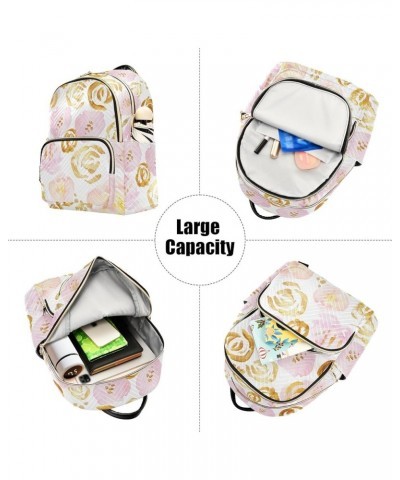 Mini Backpack Purse for Women Lightweight Girls Small Size Rose Gold Floral School Teens College Traveling Small $17.15 Backp...