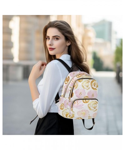 Mini Backpack Purse for Women Lightweight Girls Small Size Rose Gold Floral School Teens College Traveling Small $17.15 Backp...