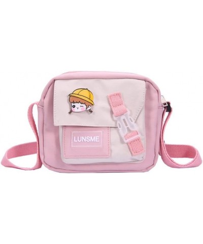 Kawaii Messenger Bag for Women Aesthetic Shoulder Crossbody Bag with Cute Pins Y2K Tote Bag Japanese Preppy Supplies Pink $9....