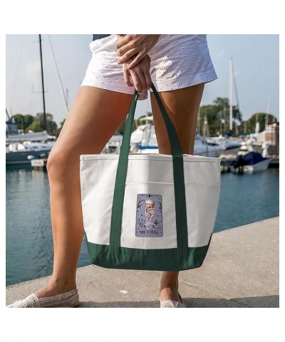 Coffee Tarot Card Cruiser Tote Bag - Presents for Coffee Lovers - Best Present Ideas White Navy $17.35 Totes