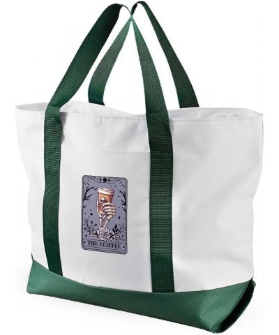 Coffee Tarot Card Cruiser Tote Bag - Presents for Coffee Lovers - Best Present Ideas White Navy $17.35 Totes