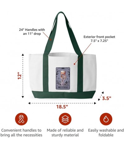 Coffee Tarot Card Cruiser Tote Bag - Presents for Coffee Lovers - Best Present Ideas White Navy $17.35 Totes