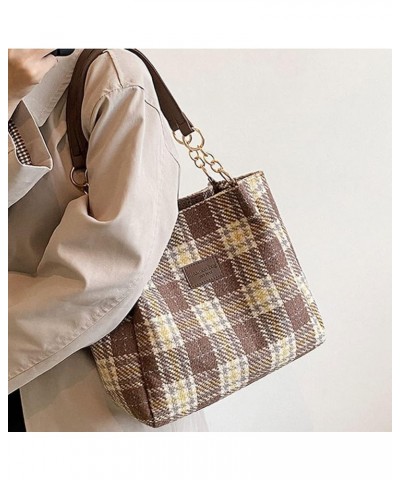 Fashion Shoulder Hobo Bags for Women Wool Tweed Tote Bags Plaid Pattern Bowknot Handbags and Purses Large Capacity Tote $10.8...