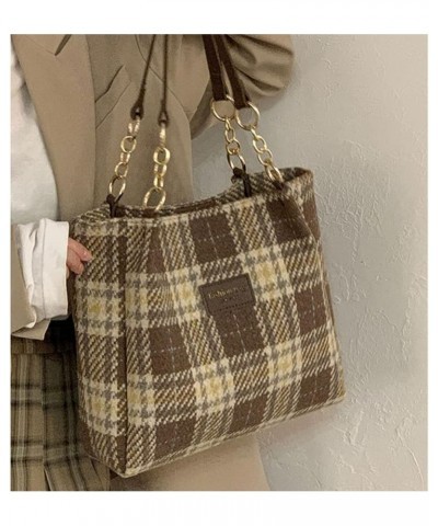 Fashion Shoulder Hobo Bags for Women Wool Tweed Tote Bags Plaid Pattern Bowknot Handbags and Purses Large Capacity Tote $10.8...