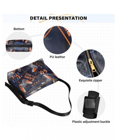 Orange Vintage Joysticks Womens Shoulder Bag Hobo Crossbody Leather Casual Tote Bag for Women Large Retro Game Controller Han...