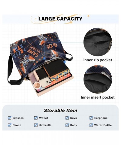 Orange Vintage Joysticks Womens Shoulder Bag Hobo Crossbody Leather Casual Tote Bag for Women Large Retro Game Controller Han...