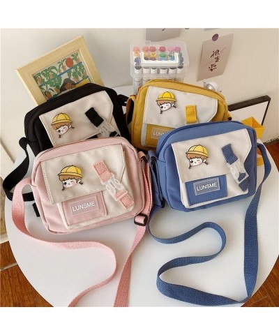 Kawaii Messenger Bag for Women Aesthetic Shoulder Crossbody Bag with Cute Pins Y2K Tote Bag Japanese Preppy Supplies Pink $9....