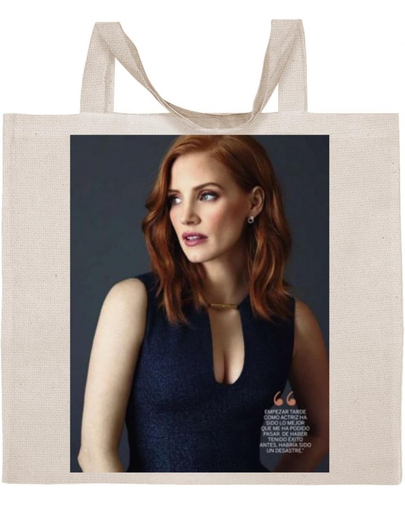 Jessica Chastain - Cotton Photo Canvas Grocery Tote Bag IDPP729145 $18.22 Totes