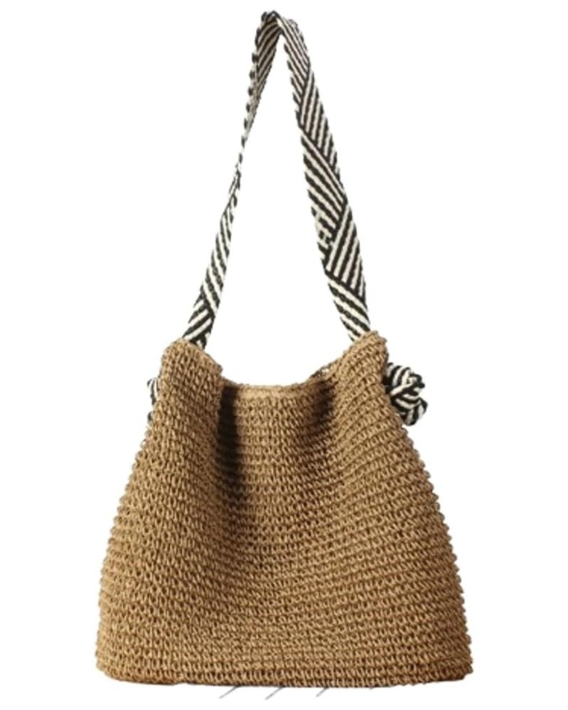 Straw Beach Bag Vintage Hobo Bags Crossbody Purse Shoulder Bag Tote Bag Women Travel Work Knot Summer Beach Bag 2024 Khaki $1...