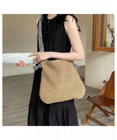 Straw Beach Bag Vintage Hobo Bags Crossbody Purse Shoulder Bag Tote Bag Women Travel Work Knot Summer Beach Bag 2024 Khaki $1...