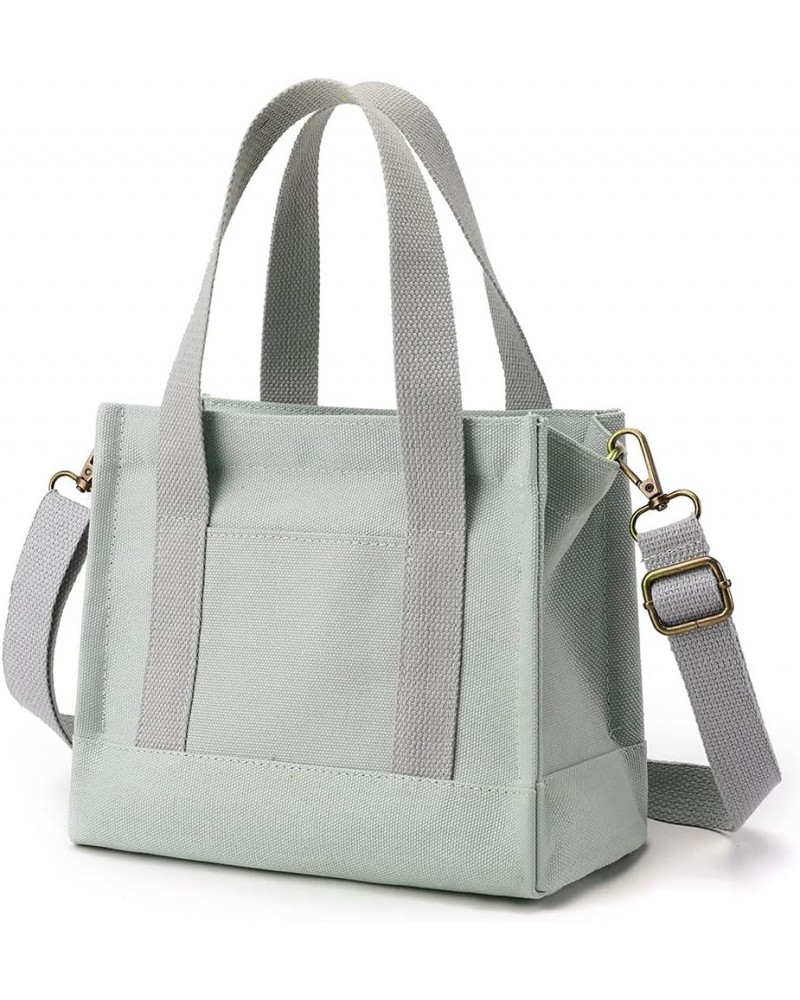 Canvas Tote Bag for Women - Fashion Small Crossbody Tote Bag with Zipper Hobo Bag Satchel Purses Gray Green $11.39 Hobo Bags