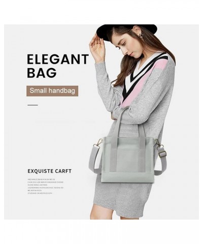 Canvas Tote Bag for Women - Fashion Small Crossbody Tote Bag with Zipper Hobo Bag Satchel Purses Gray Green $11.39 Hobo Bags