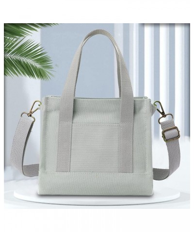 Canvas Tote Bag for Women - Fashion Small Crossbody Tote Bag with Zipper Hobo Bag Satchel Purses Gray Green $11.39 Hobo Bags