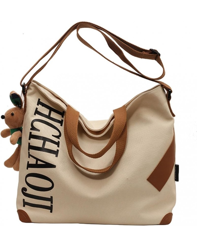 Canvas Tote Bag for Women, Large Canvas Crossbody Tote Bag Simple Modern Tote Hobo Bags for Travel Work Khaki $10.92 Totes