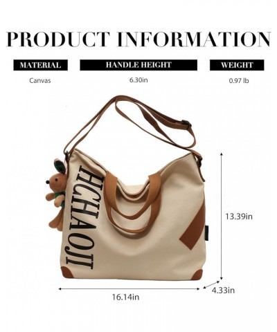 Canvas Tote Bag for Women, Large Canvas Crossbody Tote Bag Simple Modern Tote Hobo Bags for Travel Work Khaki $10.92 Totes