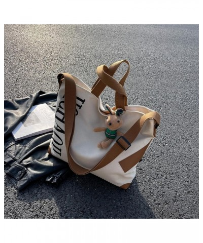 Canvas Tote Bag for Women, Large Canvas Crossbody Tote Bag Simple Modern Tote Hobo Bags for Travel Work Khaki $10.92 Totes