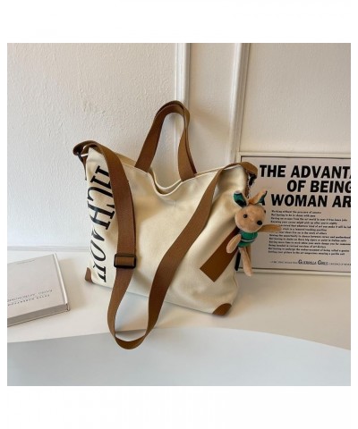 Canvas Tote Bag for Women, Large Canvas Crossbody Tote Bag Simple Modern Tote Hobo Bags for Travel Work Khaki $10.92 Totes