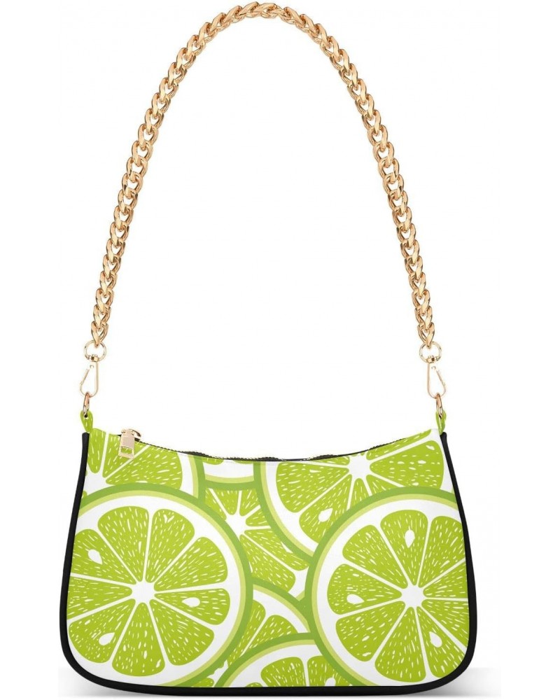 Green Lime Fruits Shoulder Bags for Women Small Handbags Mini Clutch Purse $12.90 Clutches