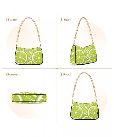 Green Lime Fruits Shoulder Bags for Women Small Handbags Mini Clutch Purse $12.90 Clutches