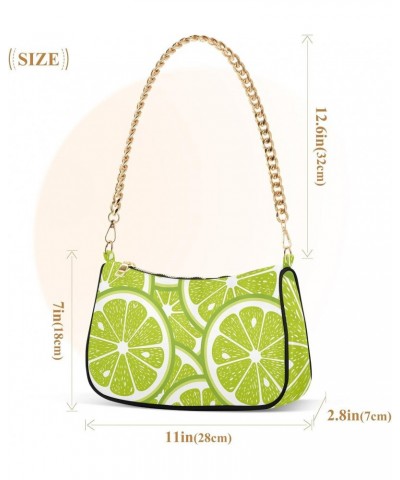 Green Lime Fruits Shoulder Bags for Women Small Handbags Mini Clutch Purse $12.90 Clutches