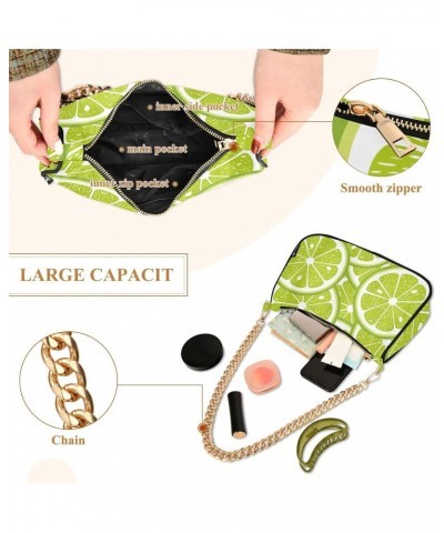 Green Lime Fruits Shoulder Bags for Women Small Handbags Mini Clutch Purse $12.90 Clutches