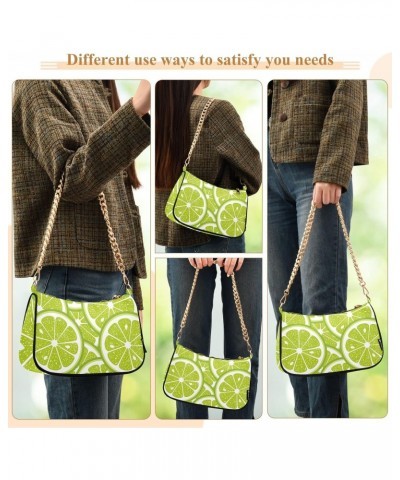 Green Lime Fruits Shoulder Bags for Women Small Handbags Mini Clutch Purse $12.90 Clutches