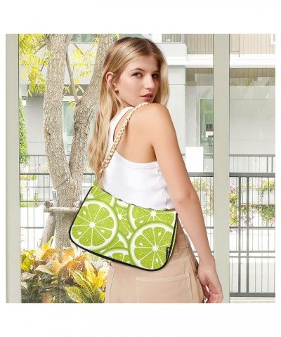 Green Lime Fruits Shoulder Bags for Women Small Handbags Mini Clutch Purse $12.90 Clutches