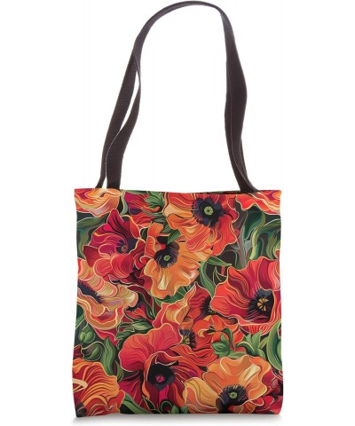 Flower Pattern: Poppy Flower Floral Patterned Original Art Tote Bag $8.40 Totes