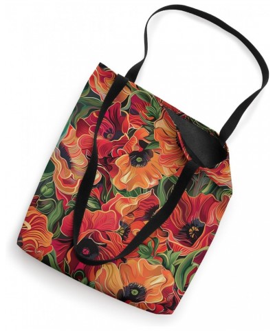 Flower Pattern: Poppy Flower Floral Patterned Original Art Tote Bag $8.40 Totes