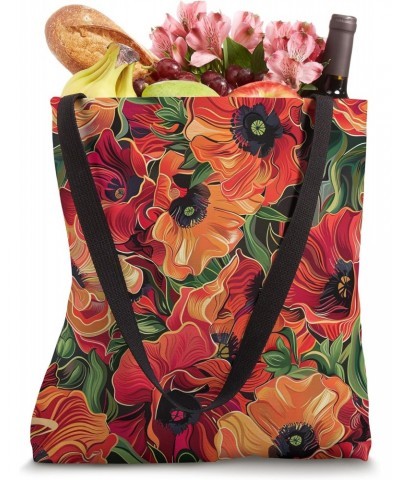 Flower Pattern: Poppy Flower Floral Patterned Original Art Tote Bag $8.40 Totes