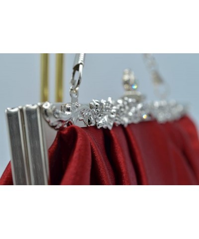 Satin Pleated Rhinestone Clutch Purse Wedding Party Prom Evening Bag Handbag Purse Champagne Purple $26.05 Evening Bags