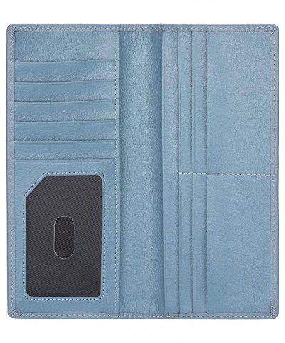 Ultra Slim Thin Leather Women Wallet RFID Blocking Credit Card Holder Bifold Long Ladies Billfold 2- Light Blue $9.60 Wallets