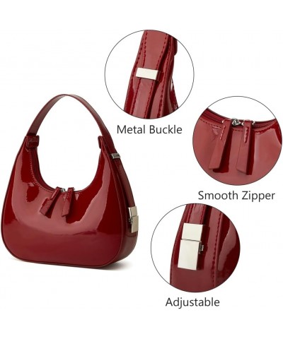 Women's Crescent Shoulder Bags Retro Y2k 90s Hobo Handbags Top Handle Y2k Underarm Bag Fashion Clutch Purses Red-large $17.27...