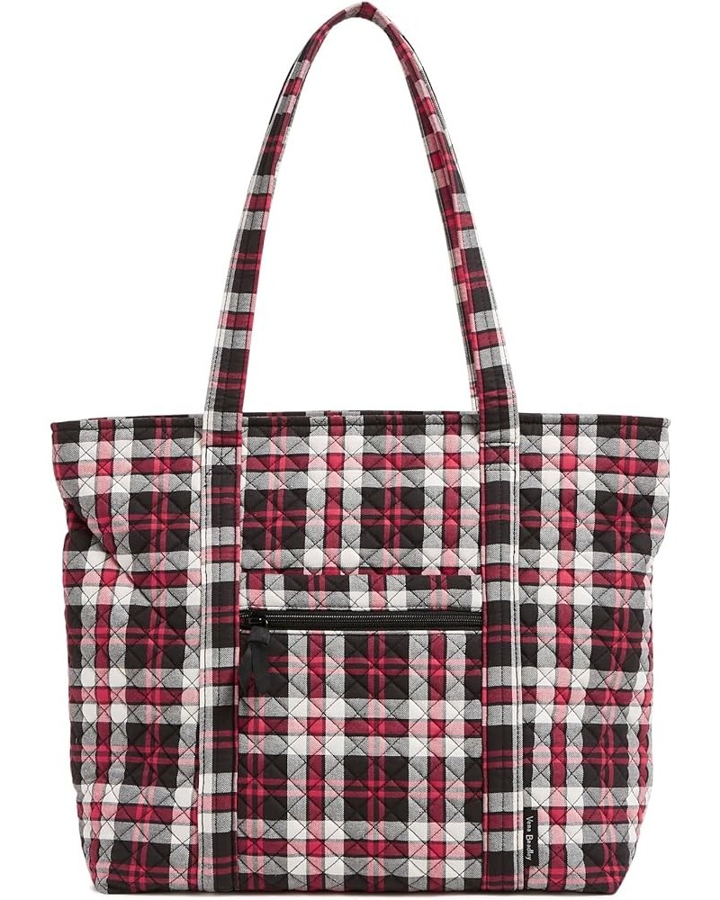 Womens Cotton Vera Tote Bag Fireplace Plaid $43.70 Totes