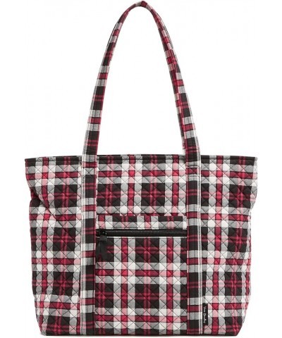 Womens Cotton Vera Tote Bag Fireplace Plaid $43.70 Totes