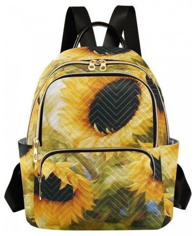 Yellow Sunflower Green Women's Backpack Wallet Casual Small Backpack Fashion Women's Travel Bag School Backpack Color033 Smal...