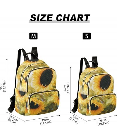 Yellow Sunflower Green Women's Backpack Wallet Casual Small Backpack Fashion Women's Travel Bag School Backpack Color033 Smal...