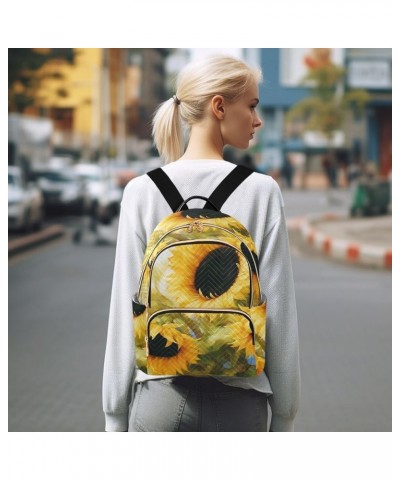 Yellow Sunflower Green Women's Backpack Wallet Casual Small Backpack Fashion Women's Travel Bag School Backpack Color033 Smal...