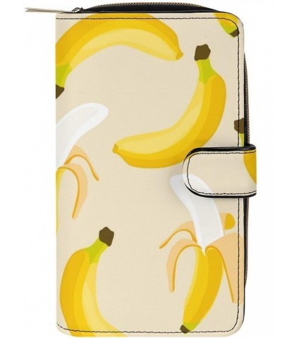 Banana Pattern Long Bifold Wallet for Women Card Holder Purse Zippered Handbag Coin Organizer $26.94 Wallets