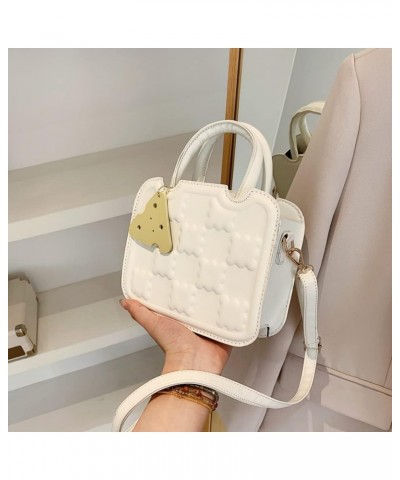 Little Girls Women Handbag Crossbody Wallet Purses Casual Messenger Shoulder Bag with Top Handle Clutch Handbag Square White ...