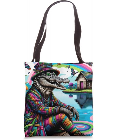 Strange Aesthetic Weirdcore Oddcore Dreamcore Crocodile Tote Bag $9.24 Totes