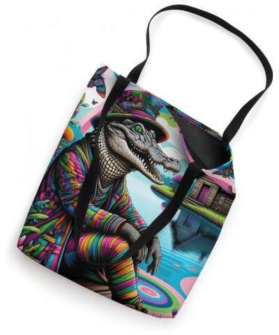 Strange Aesthetic Weirdcore Oddcore Dreamcore Crocodile Tote Bag $9.24 Totes