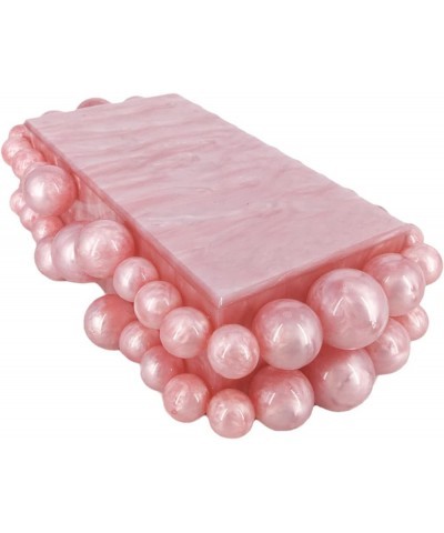 Acrylic Marble Clutch Purse for Women, Beaded Evening Bag for Prom Party Bridal Wedding Box Handbag Pink $22.55 Evening Bags