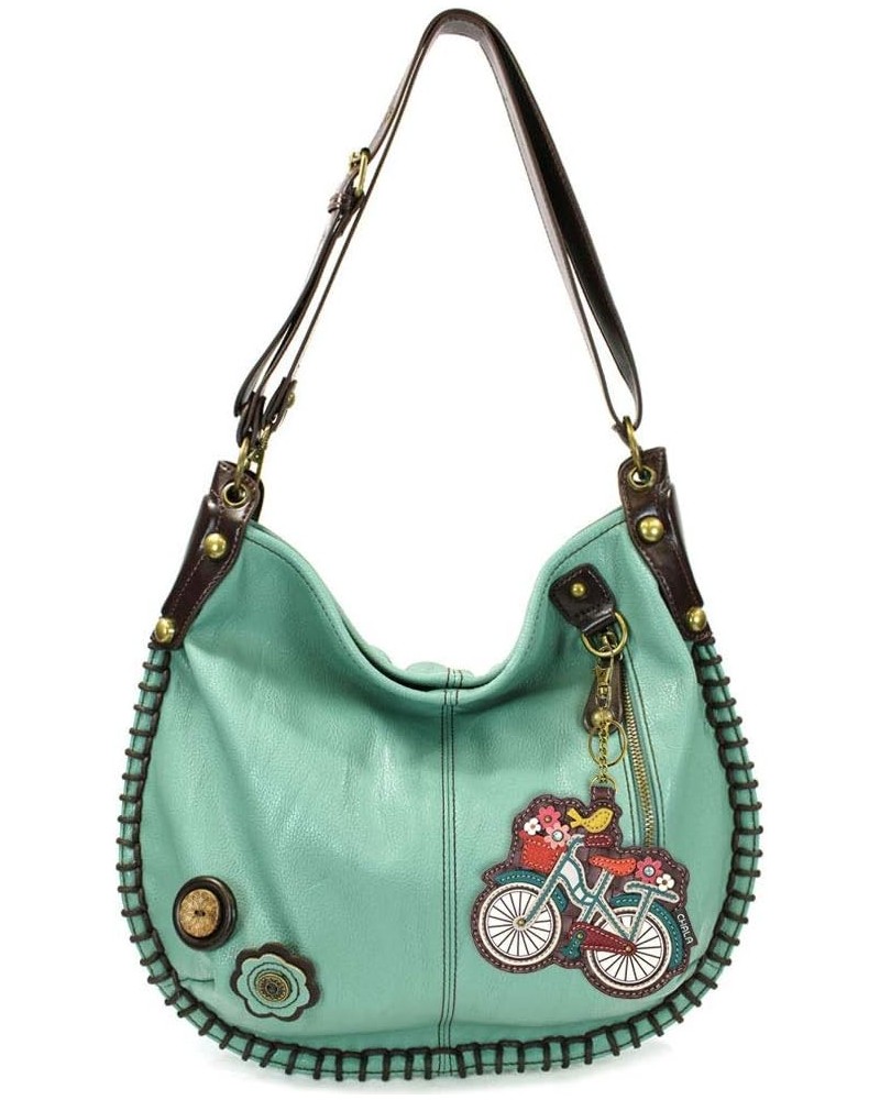 Handbags, Casual Style, Soft, Large Shoulder or Crossbody Purse with Keyfob - Teal Green Color Bicycle $28.29 Crossbody Bags