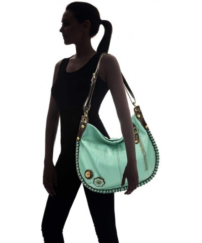 Handbags, Casual Style, Soft, Large Shoulder or Crossbody Purse with Keyfob - Teal Green Color Bicycle $28.29 Crossbody Bags