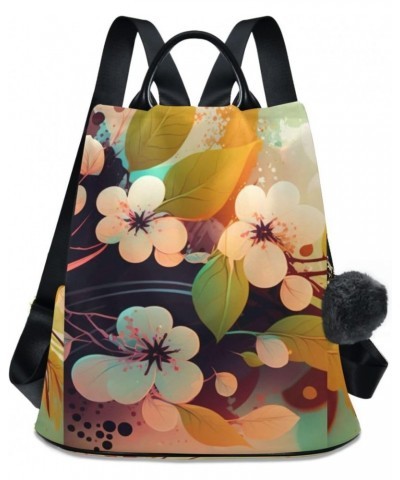 Painting Flowers Backpack for Women, Fashion Anti Theft Casual Daypack Shoulder Bag Purse for Travel Work 15 inches $21.31 Ba...