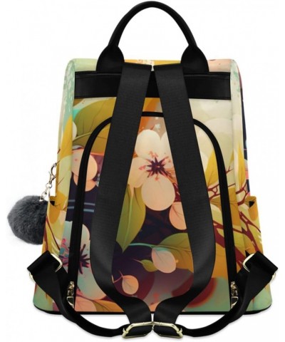 Painting Flowers Backpack for Women, Fashion Anti Theft Casual Daypack Shoulder Bag Purse for Travel Work 15 inches $21.31 Ba...